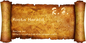 Rosta Harald névjegykártya
